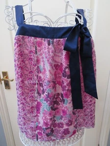 Monsoon Silk Chiffon Cami Top Size 14 Pink Floral 90s Vintage Boho Bow Holiday - Picture 1 of 6