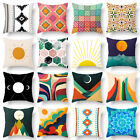 Geometric Cushion Cover Multicolor Striped Decorative Pillow Cover Diamond Print