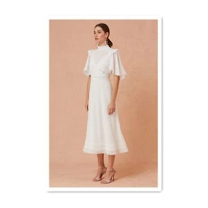 Keepsake Way Back Midi Dress Ivory NWT Size Large / L - Picture 1 of 4