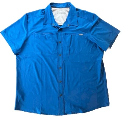 Camisa Eddie Bauer Para Hombres 2XL Azul Calce Ajustado Manga Corta Ventilada Navegación Pesca Foto 1 de 4
