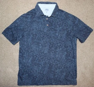 IZOD Saltwater Mens M Blue Relaxed Classics Polo Shirt All Over Print - Picture 1 of 3