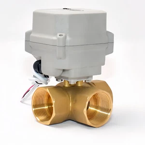 NPT 1-1/4" Messing 3-Wege Elektro Motor Kugelhahn AC110-230V CR3-06 L/T Typ - Bild 1 von 12