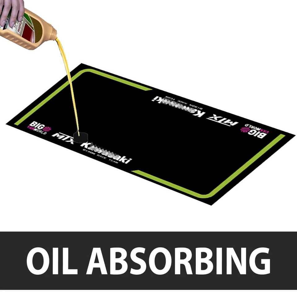 For Kawasaki Motorcycle Bike Garage Floor Carpet Pit Mat Workshop 87'' x 31'' - Image 1 of 4