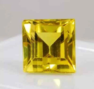 Piedra preciosa suelta GK de zafiro amarillo de Ceilán 9,25 quilates+ certificado natural corte princesa - Imagen 1 de 6