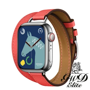Apple Watch Hermès Serie 8 GPS 41 mm Rose Texas Swift Leder Anhängerkupplung Doppel Tr - Bild 1 von 1