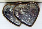 Dual Western 2 dual hearts Silver Plated Silversmith Collection belt buckle