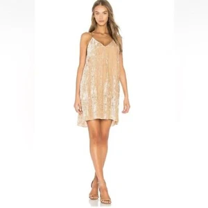 Alice + Olivia Fierra Tank Dress Silk Blend Mini Tan Small - Picture 1 of 6