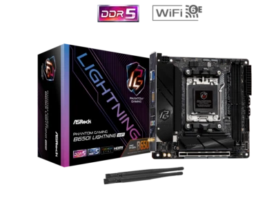 ASRock B650I LIGHTNING WIFI AM5 Ryzen 7000 AMD B650 SATA 6Gb/s Mini-ITX s DDR5 7 - Image 1 of 4
