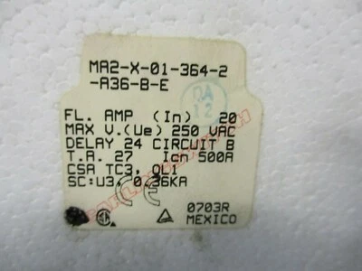 NEW CARLING SWITCH MA2-X-01-364-2-A36-B-E RED OFF/ON CIRCUIT BREAKER 20A 250V