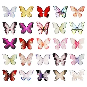 50PCS Mini Farfalle Artigianali Mini Farfalla Unghie Charms Piccole Farfalle - Foto 1 di 12
