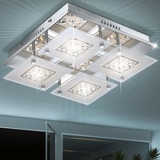 LED 18W Design Plafonniers Lampe Chrome Verre Cristaux la Vie Ess
