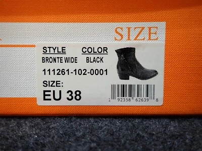 NEW Miz Mooz Bronte Wide Leather Ankle Boots Black EU 38 (SS33) Foto 1 de 4