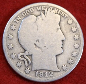 1912-D Barber Half Dollar 90% Silver Coin Circulated BH596 - Imagen 1 de 2
