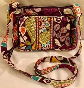 Vera Bradley Crossbody Little Hipster Purse Plum Crazy Purple Excellent - Picture 1 of 6