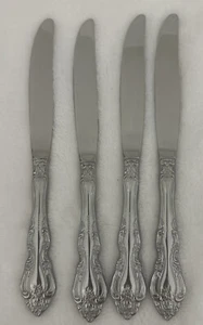 Reed & Barton Select BAROQUE Set 4 Table Knives Stainless Flatware Flowers - Picture 1 of 7