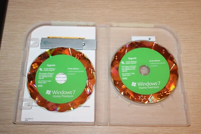 MICROSOFT Windows 7 Home Premium Upgrade 32 Bit and 64 Bit DVDs w/ INSTALL KEY - Image 1 of 4