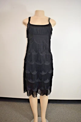 Marc Jacobs бахрома маленький черный коктейльное платье размер 2 США на продажу sn - Изображение 1 из 4