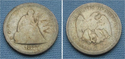 1875-S US Twenty Cent Piece/Coin - LIV graffiti (20C) - Image 1 of 4