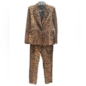 Walter Baker Leo Leopardenmuster Einknopf Blazer (S) und Hose (2) Anzug - Bild 1 von 13