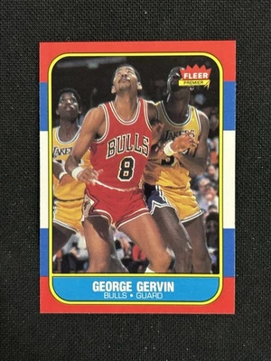 Fleer #36 1986-87 George Gervin casi nuevo Chicago Bulls Salón de la fama *238 Foto 1 de 2