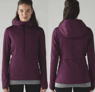Lululemon Half Zip Purple Running Hoodie. Front Pocket. Womens Size Small/ 4 - Image 1 of 4