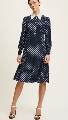 L.K.Bennett Polka Dot Silk Tea Dress - Image 1 of 4