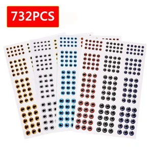 732x Fishing Lure Eyes 3mm 4mm 5mm 6mm 3D Holographic Eyes Fly Tying Jig Craft - Picture 1 of 14
