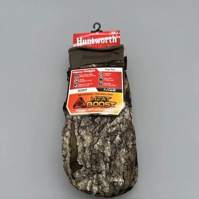 Heat Boost Huntworth Scout Hunting Gloves M/L Realtree Fold Over Pop Top Camo - Image 1 of 4