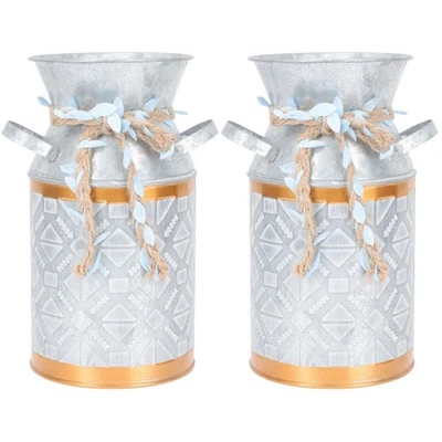  2 Pack Blumenständer Metall Blumenvase Eimer Getrockneter Blüteneimer - Bild 1 von 4