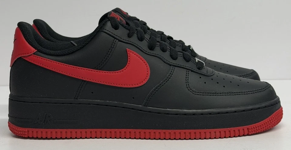 Nike Air Force 1 ‘07 LV8 - Black/ Red “Vamps” FJ4146-402 - Men’s Size 10 - NEW! - Image 1 of 4