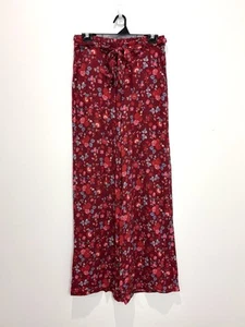 Sportsgirl Pants Womens 10 M Red Floral Elastic Waist Wide Flare Leg Boho Casual - Bild 1 von 16