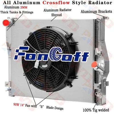 2Row Radiator Shroud Fan For 06-13 BMW 128i 323i 325i 328i xDrive 330i Z4 3.0L Foto 1 de 4