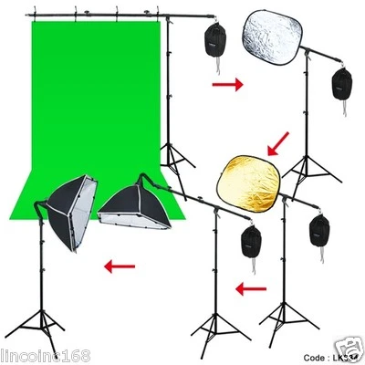  Pro Photo Studio Softbox Lighting Boom Arm Stand Video Hair Light Kit - Image 1 of 4