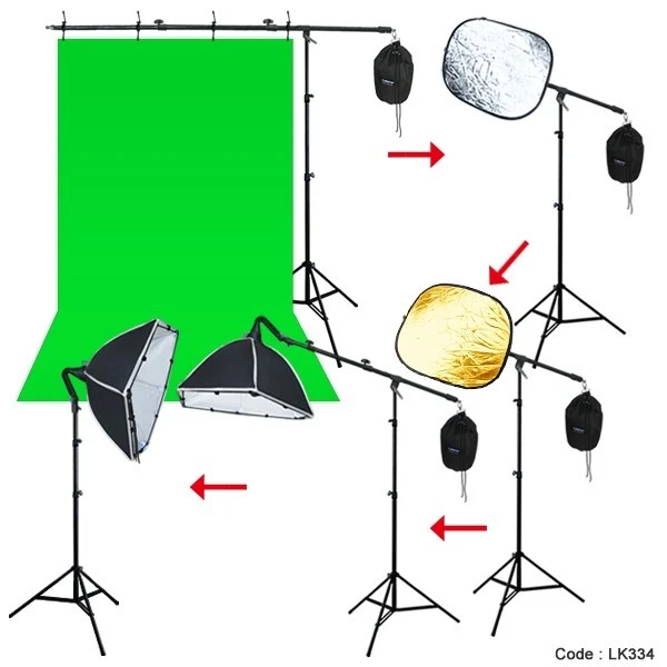  Pro Photo Studio Softbox Lighting Boom Arm Stand Video Hair Light Kit - Image 1 of 4