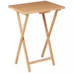 Mainstays-Folding TV Tray Table-Natural 19 x 15 x 26 Inch-Free And Fast Shipping - Picture 1 of 6