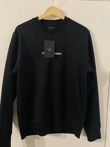 Jersey Fred Perd Perry en Negro Talla Mediana Nuevo Con Etiquetas - Imagen 1 de 18