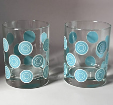 Homer Laughlin Fiesta Blue Dots/Circles Rocks Juice Glasses 12 Oz Set of 2