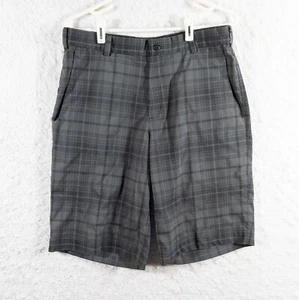Nike Golf Shorts Mens 32 Gray Plaid Dri Fit Tour Performance Flat Front Chino - Picture 1 of 11