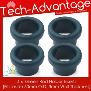 4 X SOPORTE LANZADOR CAÑA DE PESCAR AZUL/VERDE NAILON INSERTOS PROTECTOR - Imagen 1 de 3