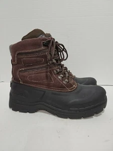 TOTES THERMOLITE BROWN LEATHER WINTER ANKLE MENS 10M BOOTS - Picture 1 of 5