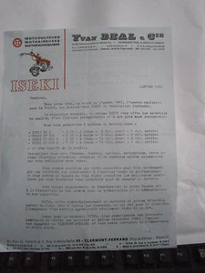 Lettre facture Yvan Beal motoculteur ISEKI - Imagen 1 de 1