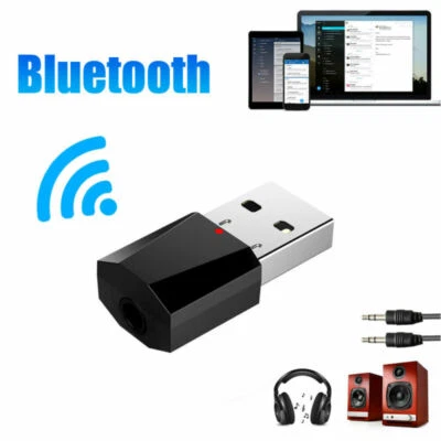 3.5mm AUX To USB Wireless Bluetooth Audio Stereo Car Music Receiver Converter - Image 1 of 4