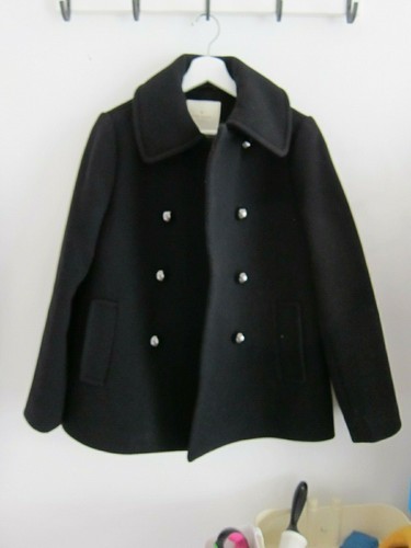 Kate Spade Out West Capesante Doppiopetto Pavone XS Nero Nuovo