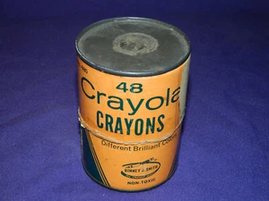 VINTAGE Can Cryola Crayons 48 BRILLIANT COLORS BINNEY & SMITH Set No. 480 - Picture 1 of 6