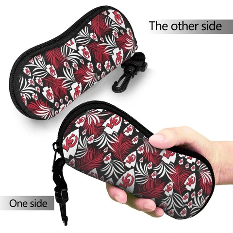 Kansas City Chiefs Glasses Case 2-sided Printed Sunglasses Pouch Bag,fans Gift Cover