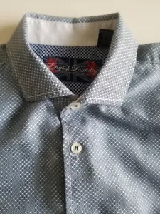 Camisas inglesas de lavandería manga corta con botones azules para hombre medianas - Imagen 1 de 11