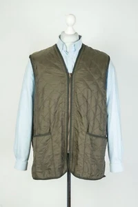 -Barbour Waistcoat Polarquilt Quilted Olive Vest Gilet Zip In Liner Size XL - Picture 1 of 8
