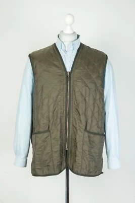 -Barbour Waistcoat Polarquilt Quilted Olive Vest Gilet Zip In Liner Size XL - Image 1 of 4