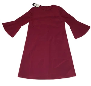 Rotes Kleid Gr. M Glockenärmel knielang bescheiden Boho Ponte Lafayette 148 NEU - Bild 1 von 8
