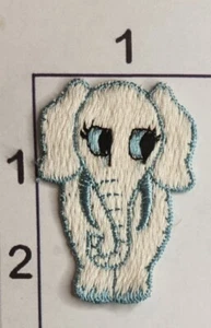Blue White Baby Elephant Patch Embroidered Sew On Applique - Picture 1 of 1